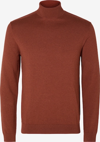 SELECTED HOMME Regular fit Trui 'Berg' in Bruin: voorkant