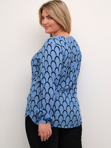 KAFFE CURVE Blouse 'Kerry Ami' in Blauw