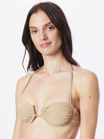 Cotton On Body Bikini Top 'MERMAID' in Gold: front