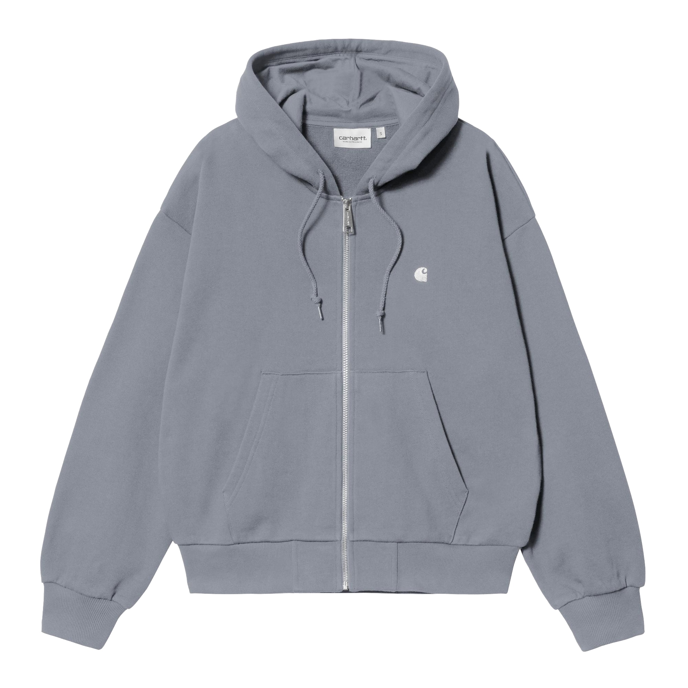 Carhartt WIP Zip-Up Hoodie ' Casey' in Grey: front