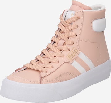 Polo Ralph Lauren Sneakers hoog in Roze: voorkant