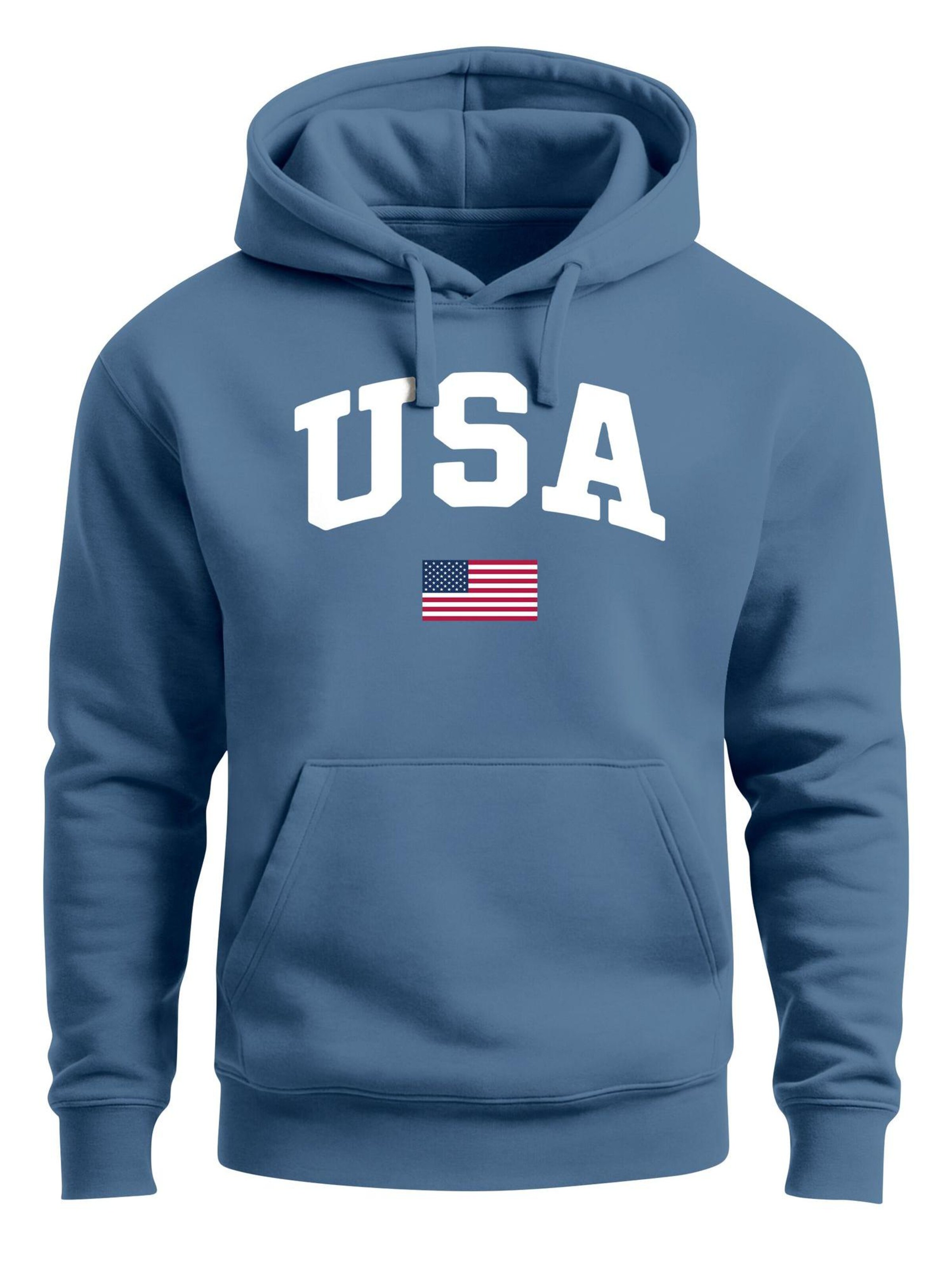 Neverless Sweatshirt 'USA Flag' in Blue: front