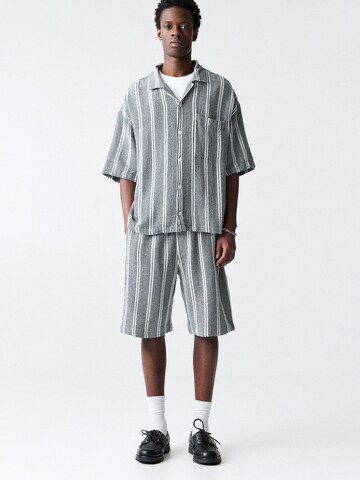 Pull&Bear Comfort fit Button Up Shirt in Blue