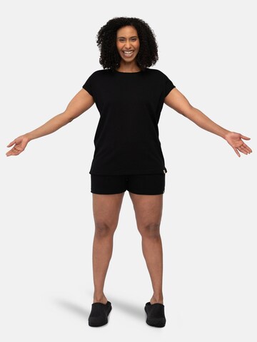 greenjama Pajama Shirt 'Lässiges T-Shirt aus Derby-Rib' in Black