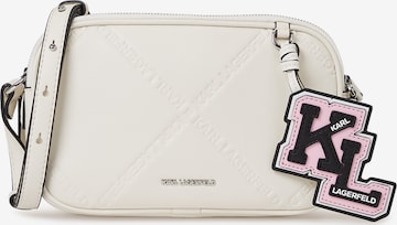 Karl Lagerfeld - Bolso de hombro en blanco: frente