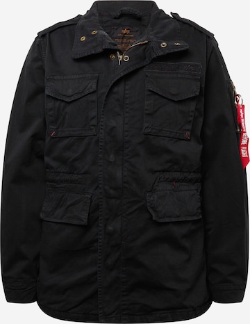 ALPHA INDUSTRIES Tussenjas 'Huntington' in Zwart: voorkant