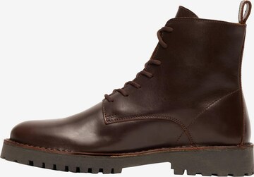 Bottines à lacets 'Ricky' SELECTED HOMME en marron : devant