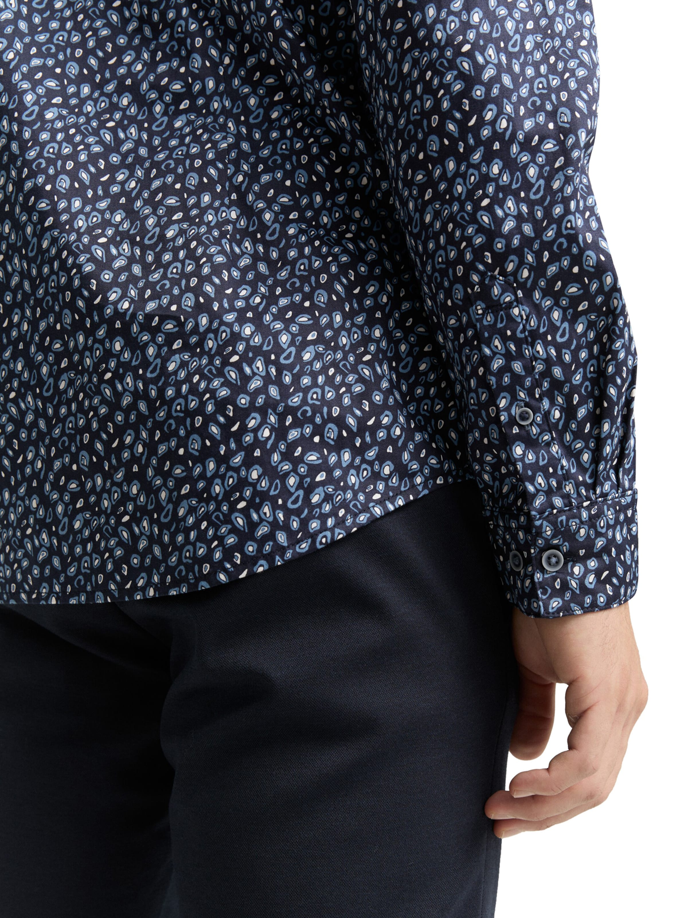 TOM TAILOR Слим Рубашка в Синий