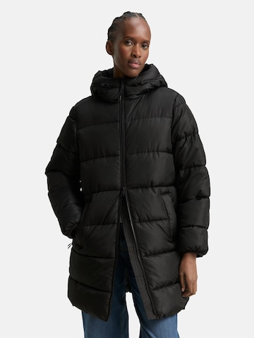 TOM TAILOR DENIM Wintermantel in Zwart: voorkant
