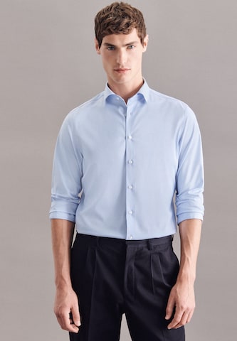 SEIDENSTICKER - Ajuste estrecho Camisa de negocios en azul: frente