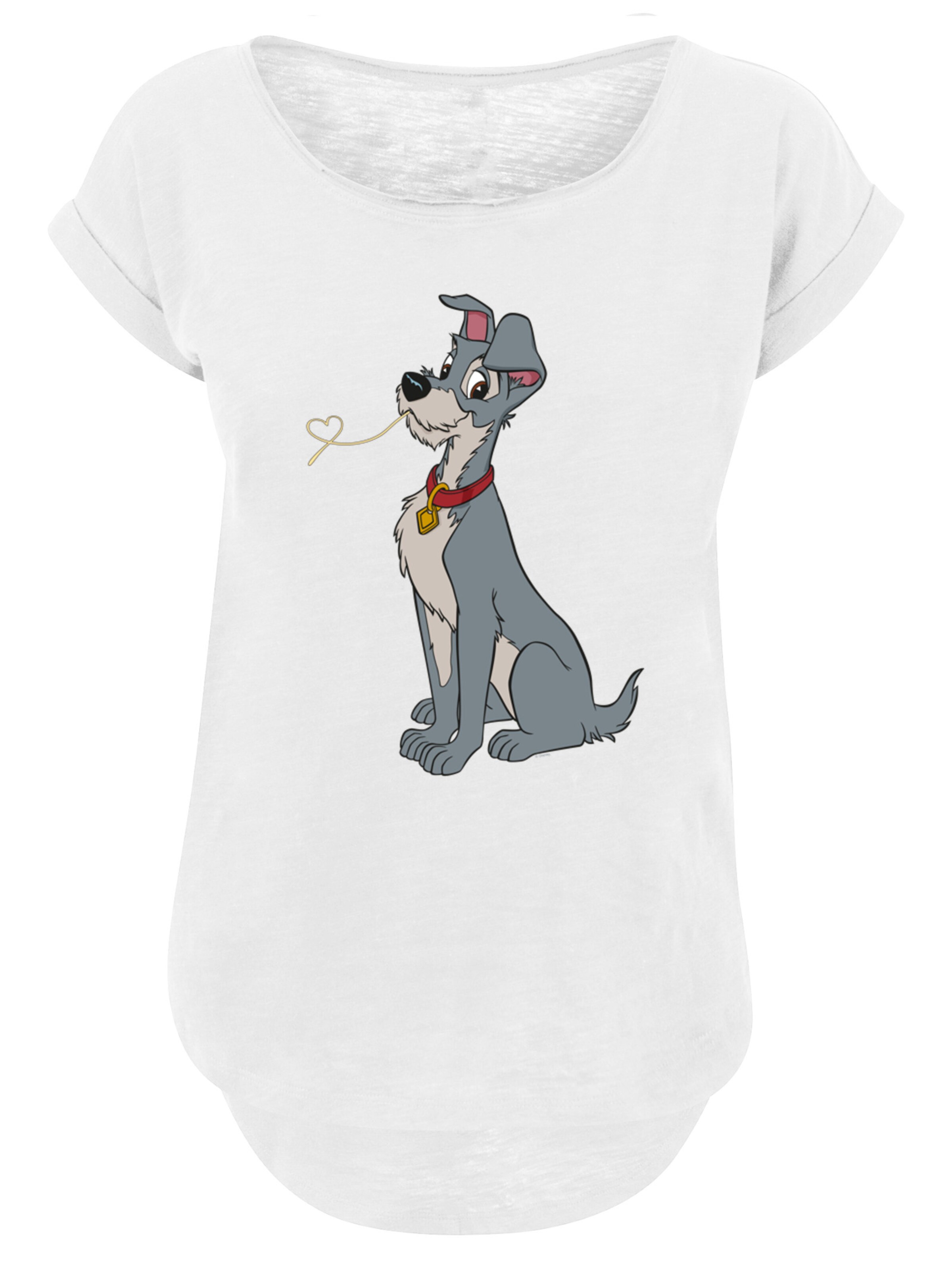 T-shirt 'Disney Lady And The Tramp Spaghetti Heart' F4NT4STIC en blanc : devant