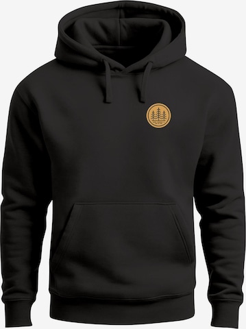 Neverless Sweatshirt 'Bäume Badge 1' in Schwarz: Vorderseite
