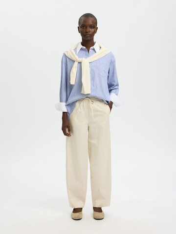 Barrel Pantalon SELECTED en beige