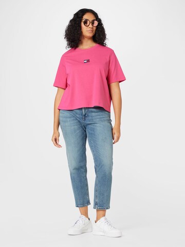 rozā Tommy Jeans Curve T-Krekls