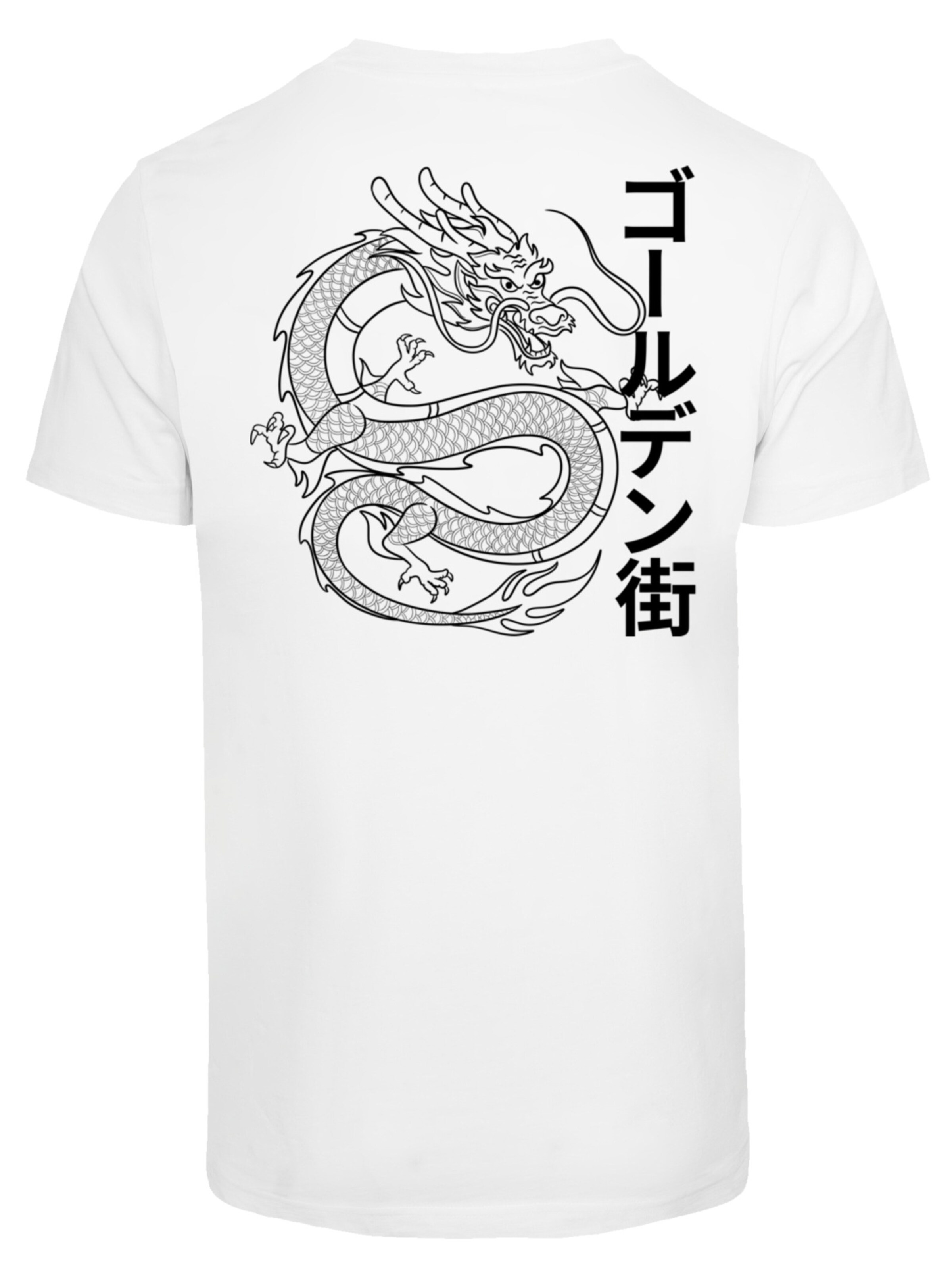 F4NT4STIC Shirt 'Drache Golden Gai' in Wit