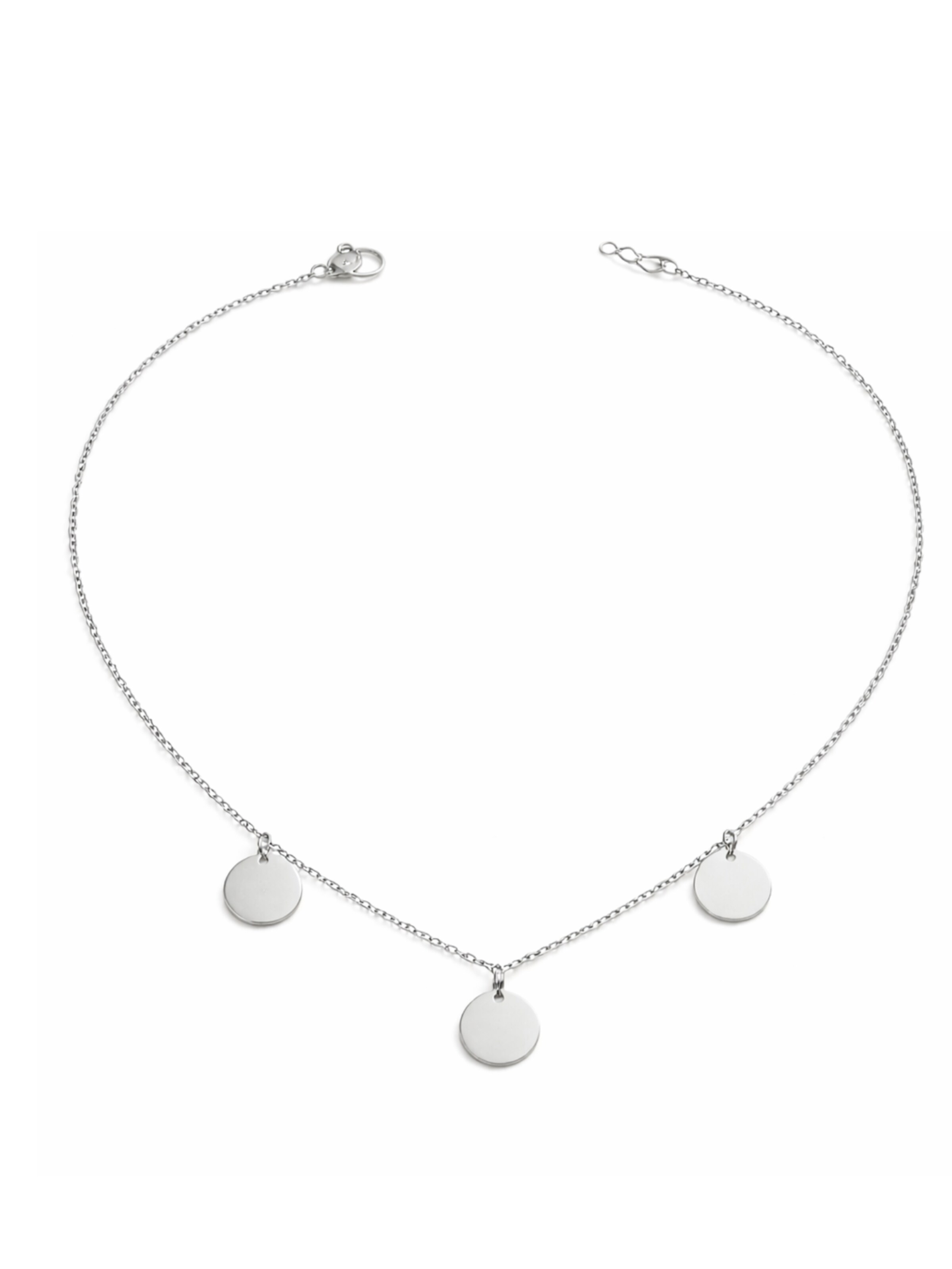 Pure Schmuck Kette 'Trio Coin Halskette'‌‌‌‌ in silber, Produktansicht