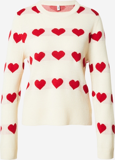 Megztinis 'ONLELYNA' iš ONLY, spalva – kremo / tamsiai raudona, Prekių apžvalga