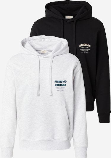 JACK & JONES Sweater majica 'JORMEADOWS' u plava / crna / bijela melange, Pregled proizvoda