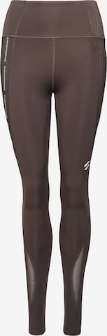 Skinny Pantalon de sport Superdry en marron : devant