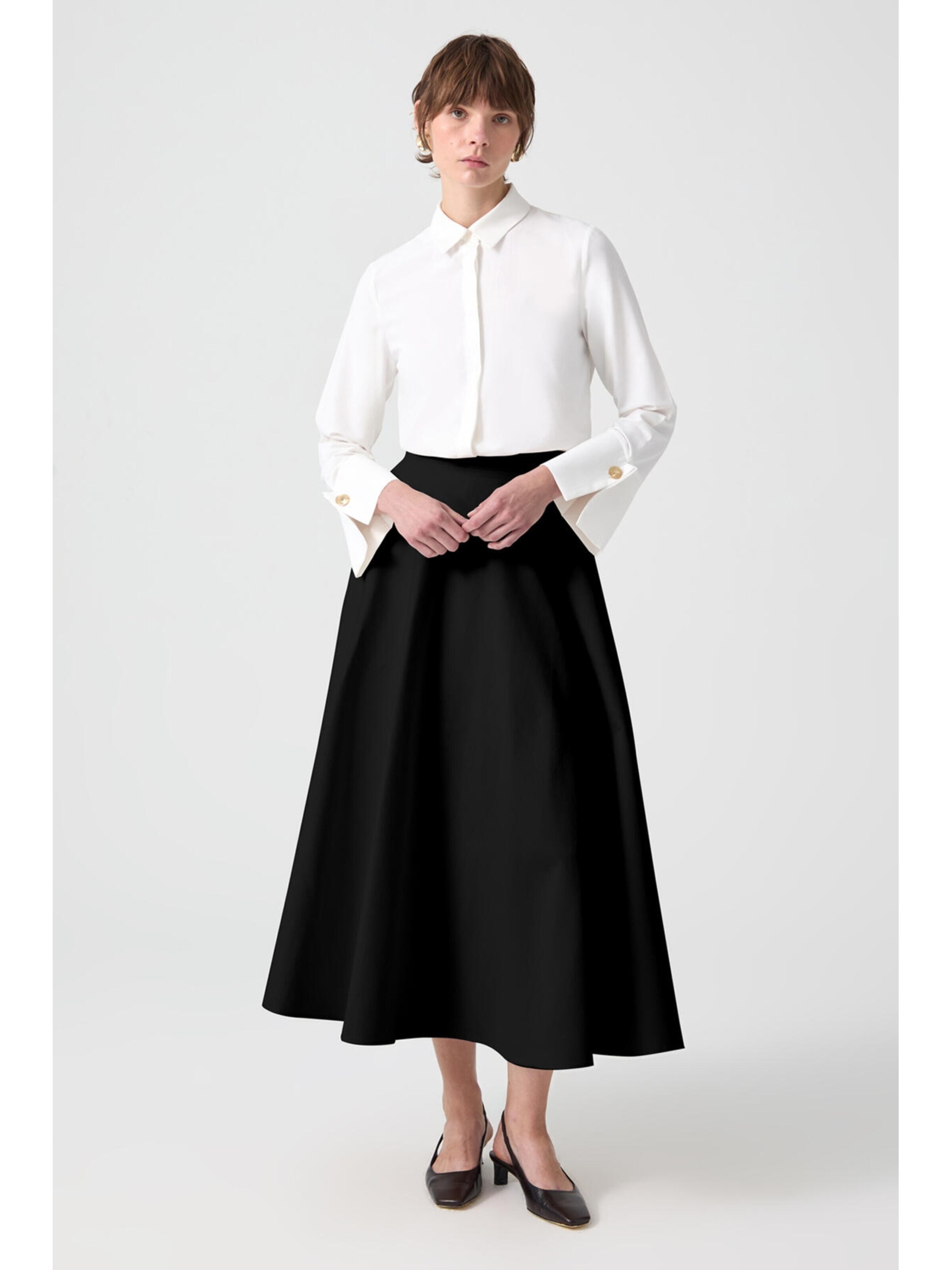 Touché Privé Blusenbody 'Wide Cuff Shirt Body'‌‌‌‌‌ in Beige