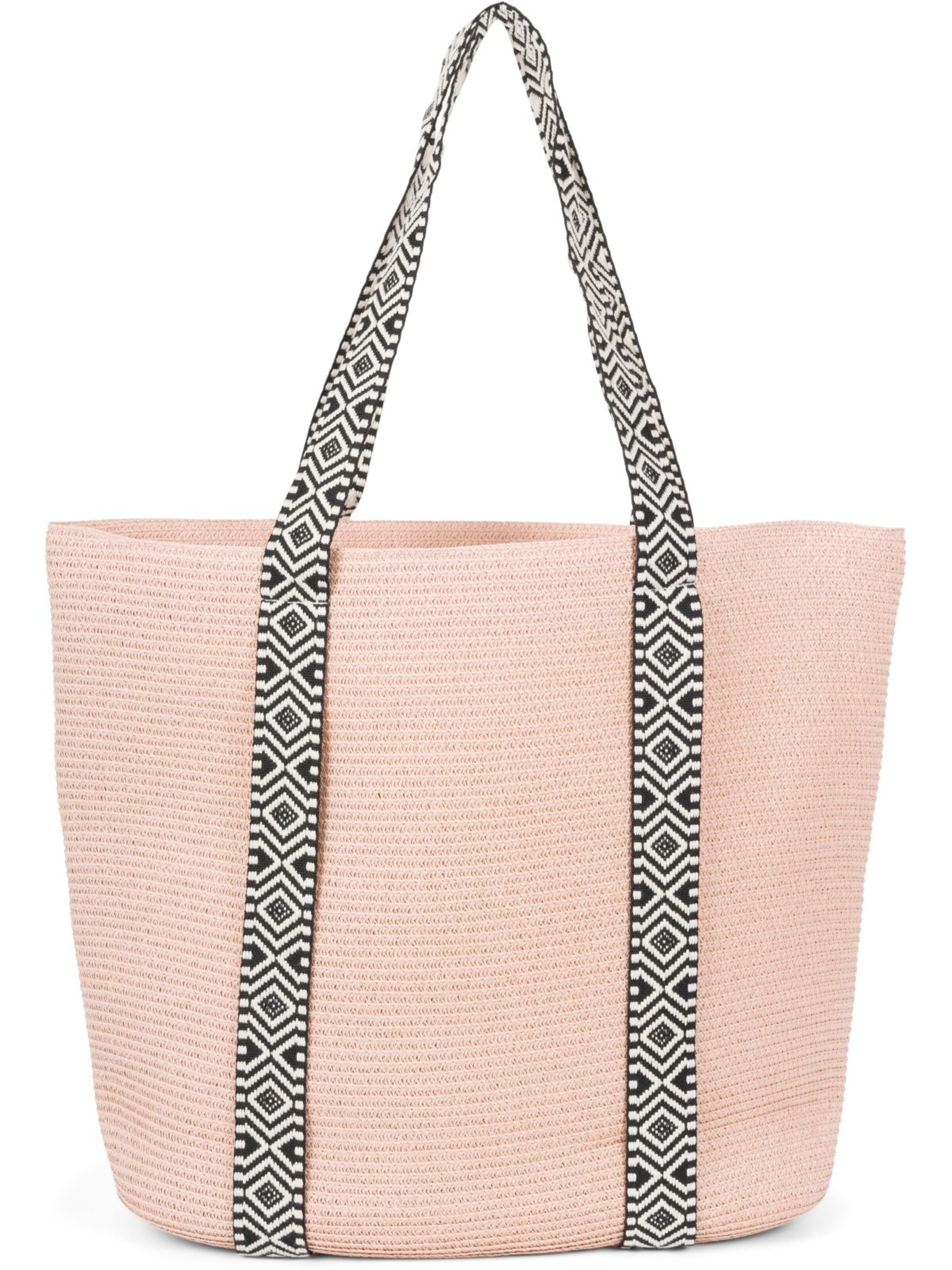 styleBREAKER Strandtasche 'Papierstroh Strandtasche Azteken Muster'‌‌‌‌‌‌‌ in One Size in altrosa, Produktansicht