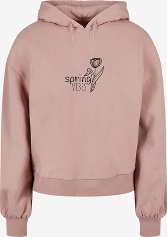 Merchcode Sweatshirt 'Spring - Vibes' in Pink: predná strana