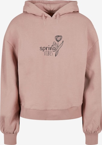 Merchcode Sweatshirt 'Spring - Vibes' in Pink: predná strana