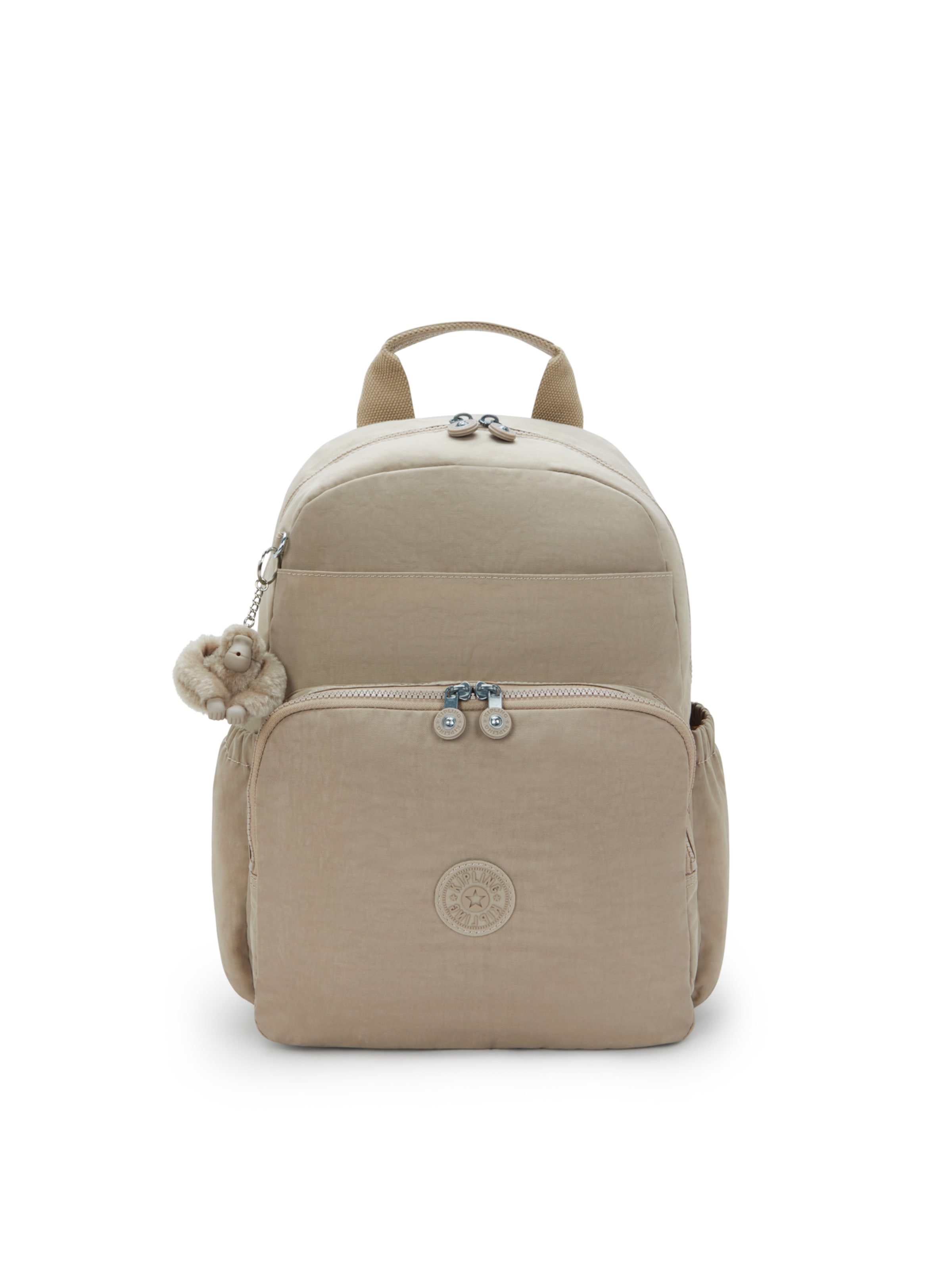 KIPLING - Mochila 'Maisie' em bege: frente