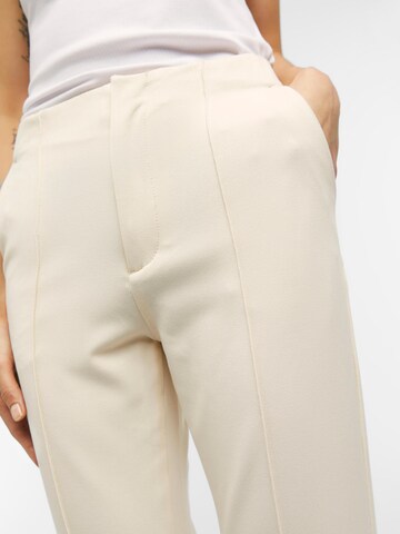 OBJECT Flared Pleat-Front Pants 'IVA LISA' in Beige