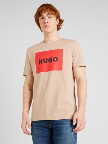 HUGO - Camiseta 'Dulive222' en beige: frente