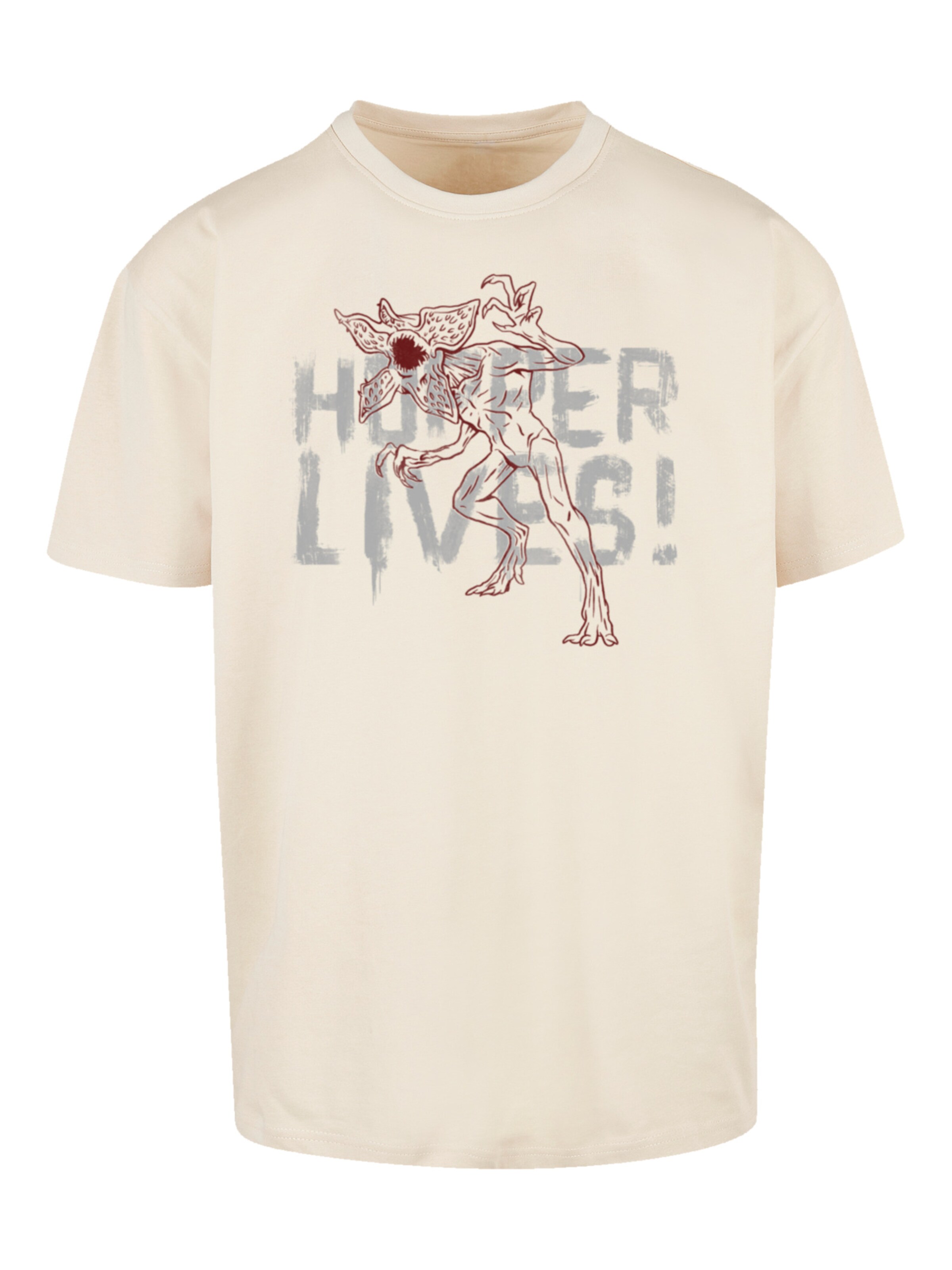 F4NT4STIC Shirt 'Stranger Things Hoppers Live Netflix TV Series' in Beige: voorkant
