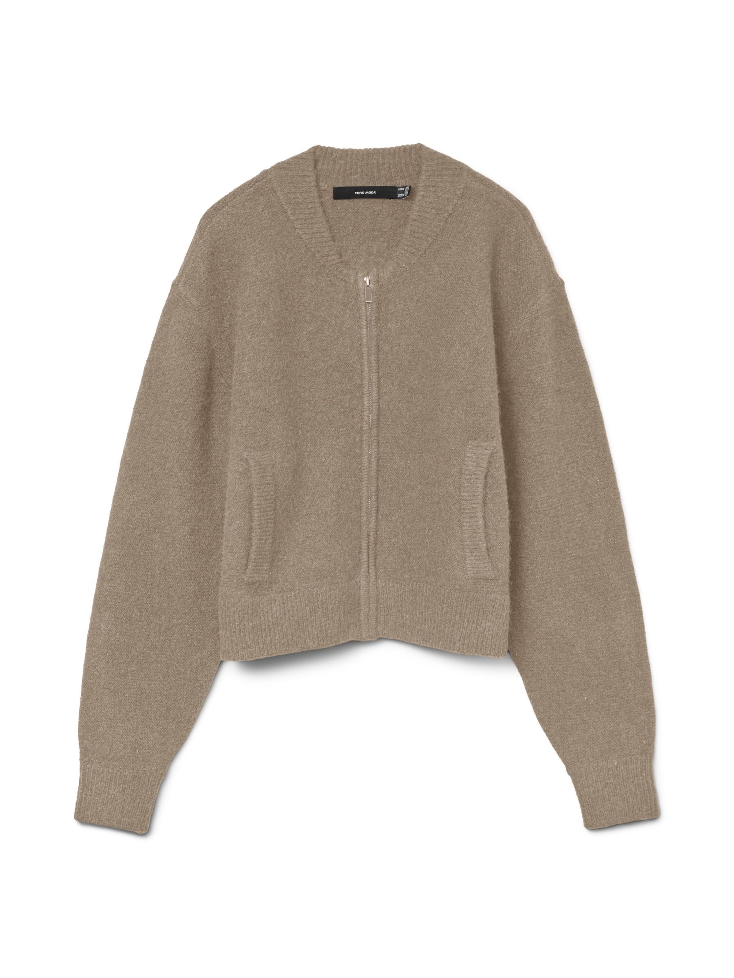 VERO MODA Gebreid vest 'VMHanna' in Bruin: voorkant