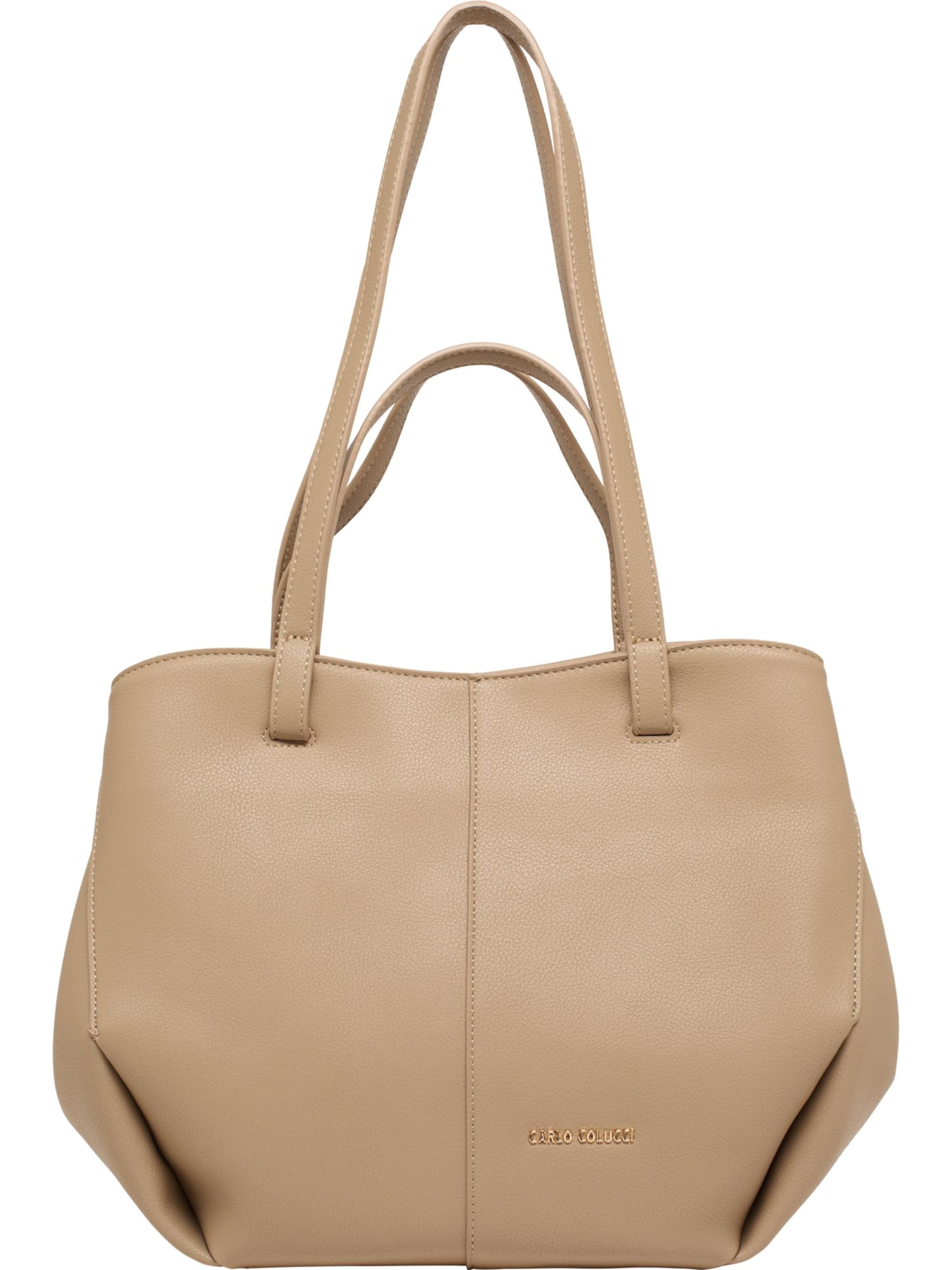 Carlo Colucci Shopper 'Fietta' in One Size in de kleur Taupe, Productweergave