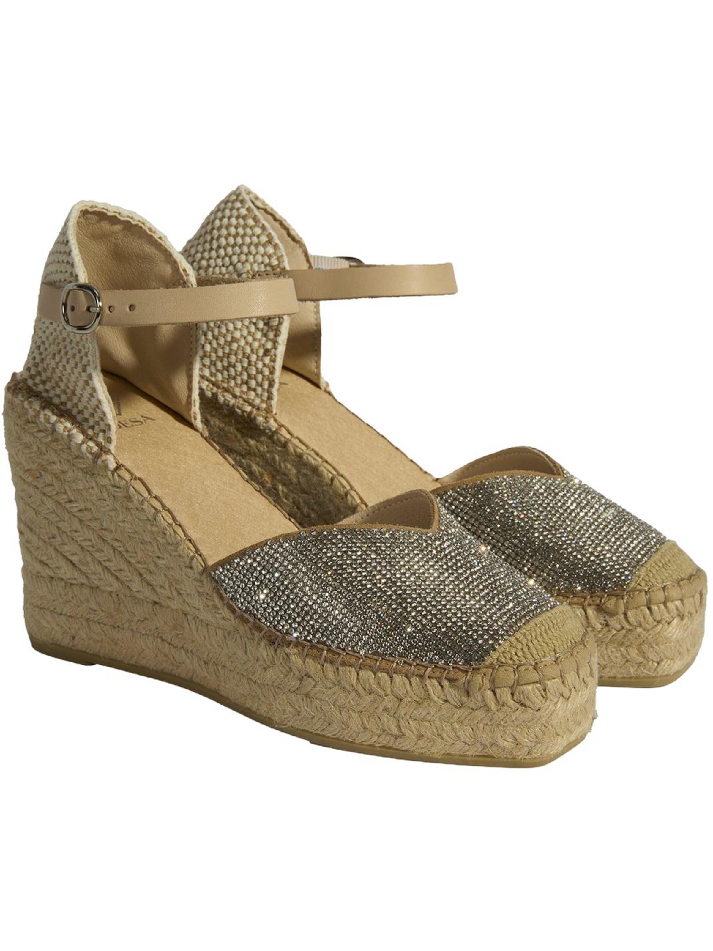 Desa Sandal 'Keilsandalen' in Beige: front