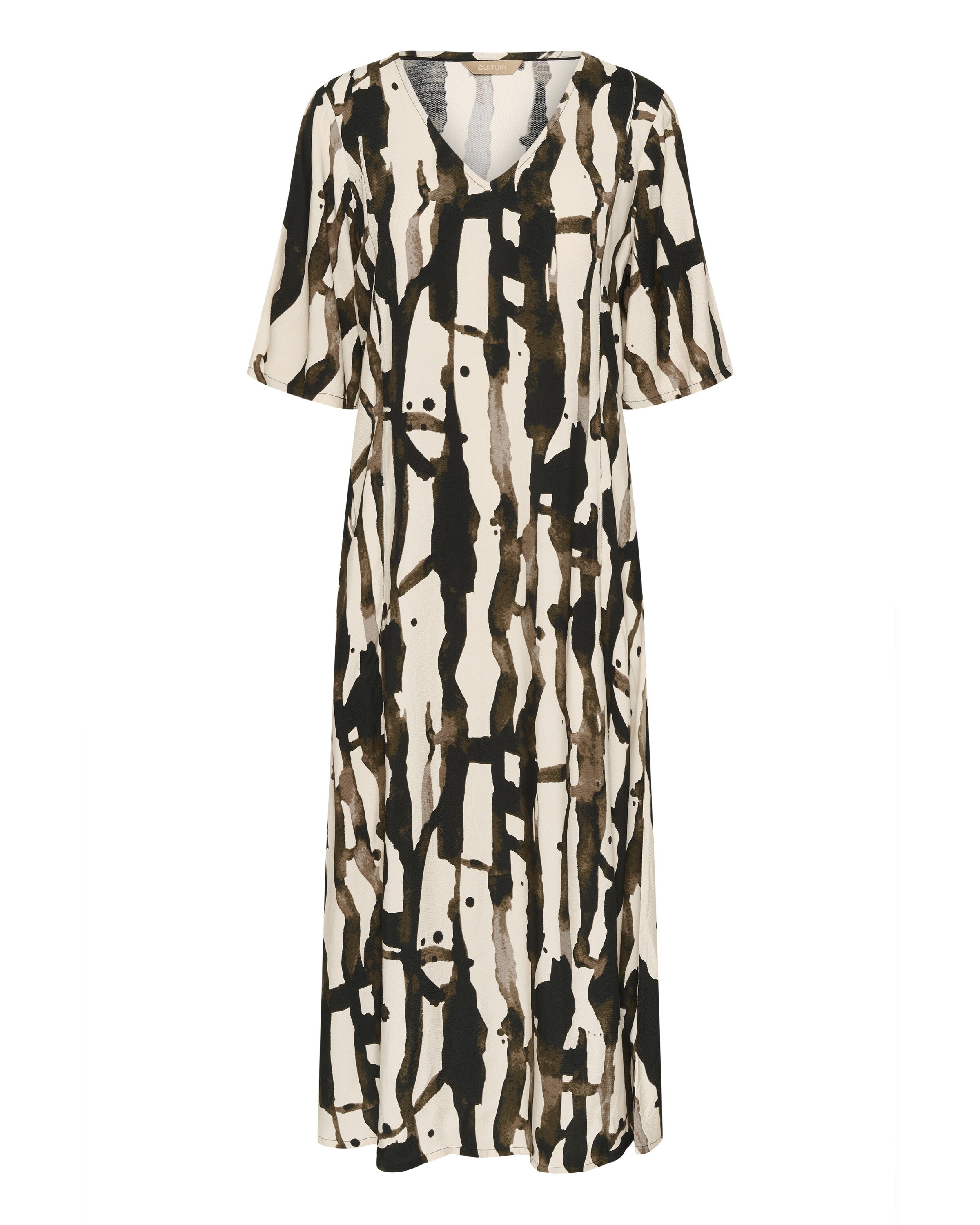 CULTURE Kleid 'Ashley Chaina' in beige / schwarz, Produktansicht