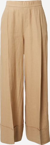 UNITED COLORS OF BENETTON - Pierna ancha Pantalón de pinzas en beige: frente