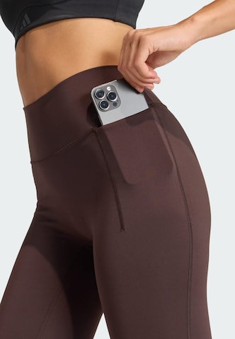 ADIDAS PERFORMANCE Skinny Workout Pants 'Optime' in Brown