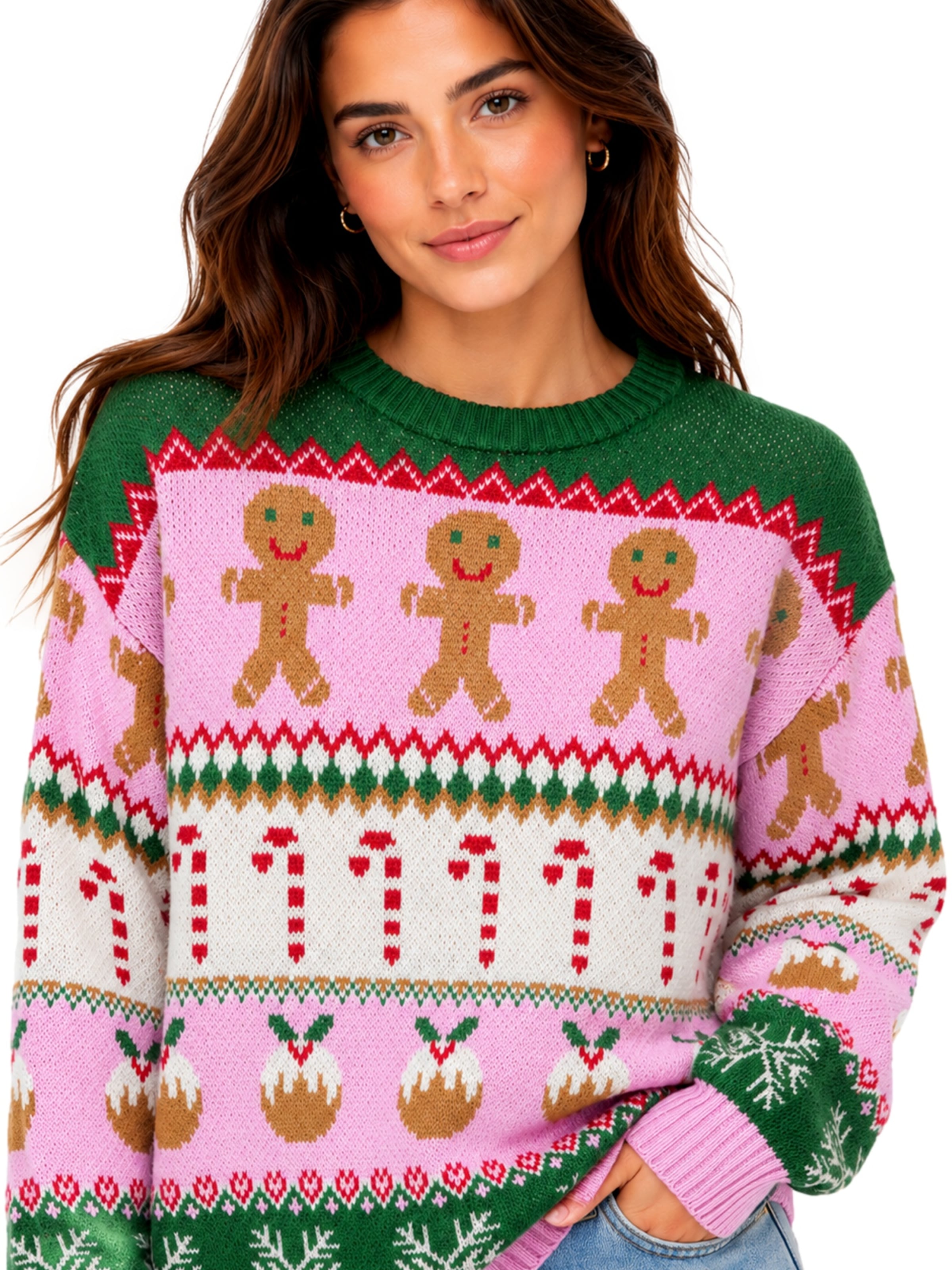 ONLY - Pullover 'ONLXmas HO' em rosa