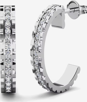 ROUGEMONT Jewellery Earrings 'Funkelnde Creolen Ohrringe mit Kristall Besatz Loumi' in Silver: front