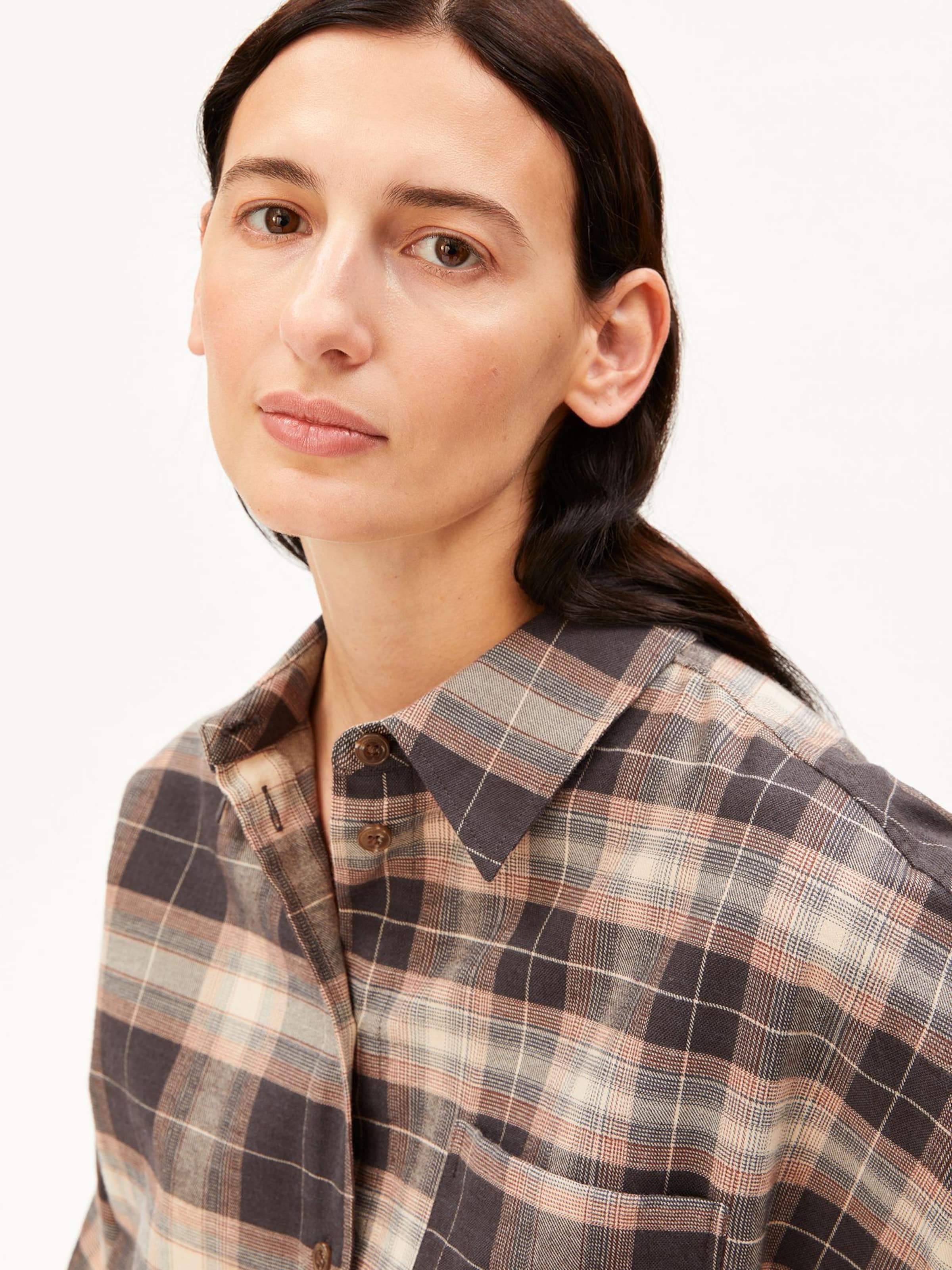 ARMEDANGELS Blouse 'NALAANI PATCHED CHECK' in Gemengde kleuren