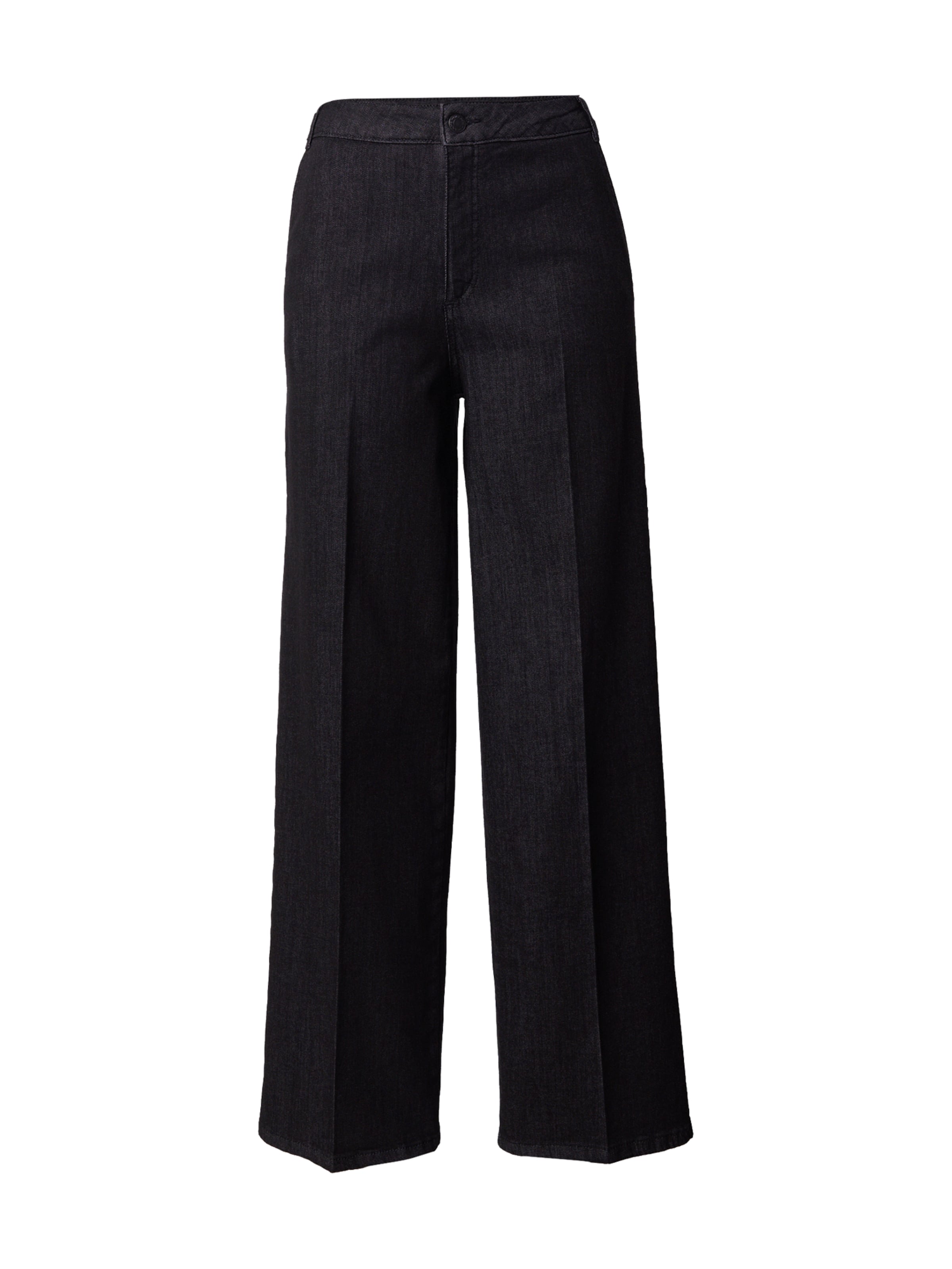 MORE & MORE Zvonové kalhoty Džíny – černá: přední strana