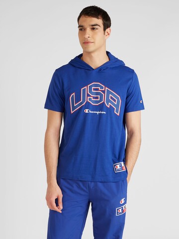 T-Shirt Champion Authentic Athletic Apparel en bleu : devant