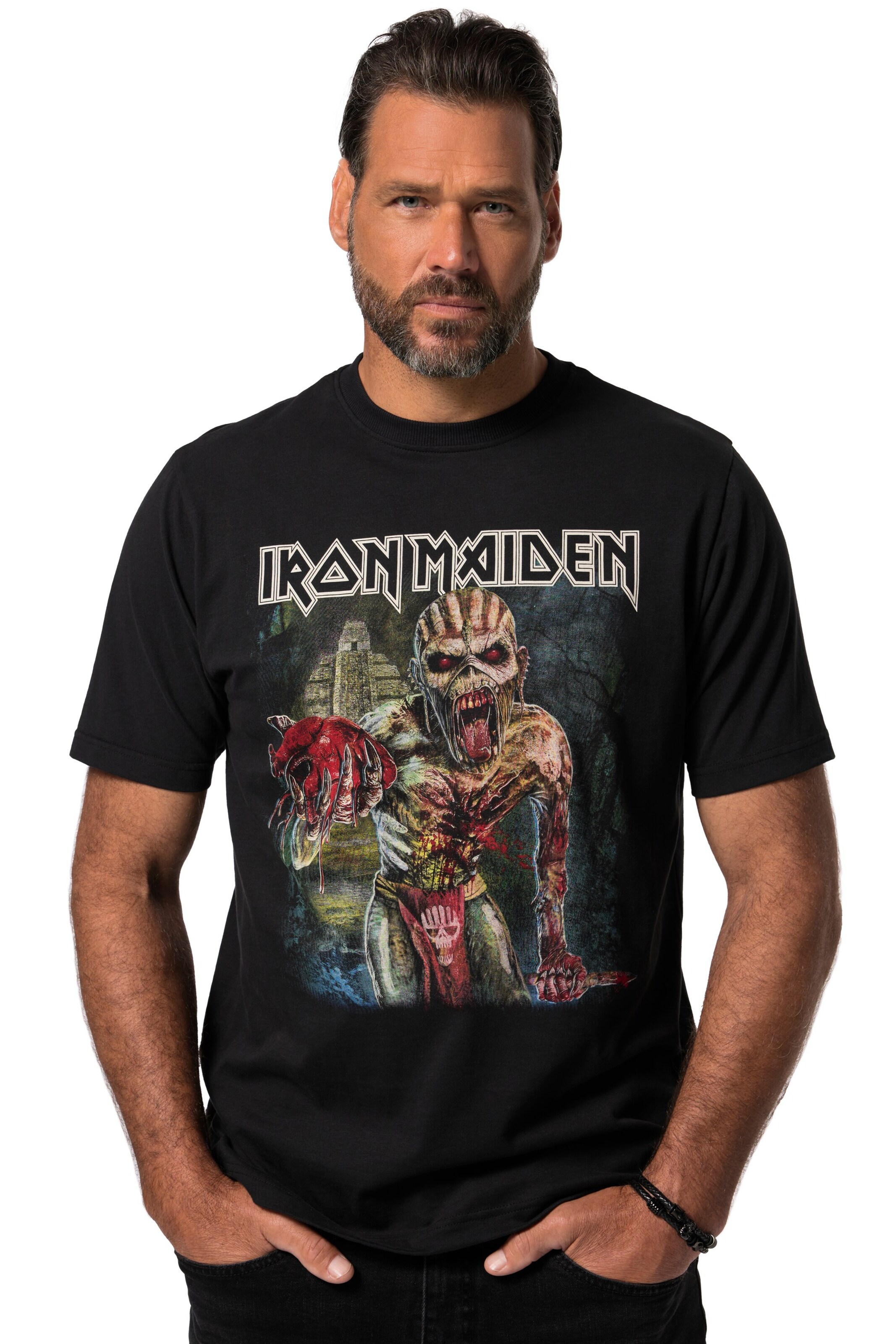 T-Shirt JP1880 en noir : devant