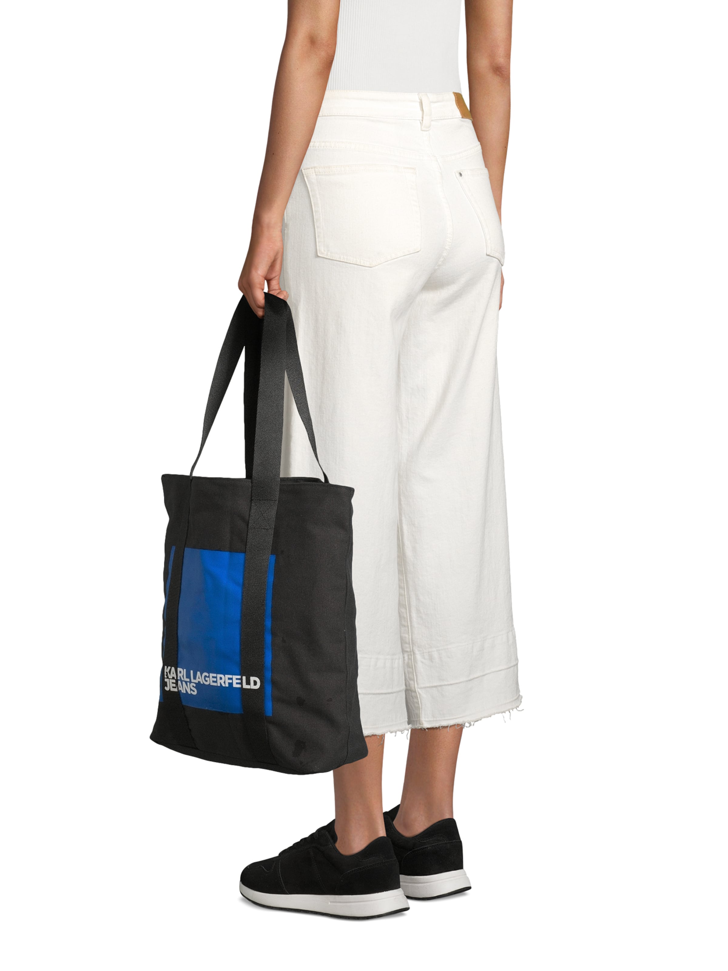 KARL LAGERFELD JEANS Shopper táska 'Box Logo Canvas' - fekete