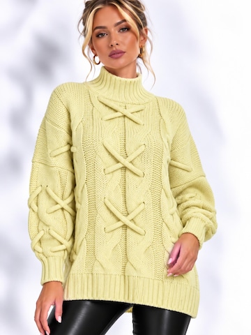 Worldclassca Knit Cardigan 'Strick Pullover mit Stehkragen' in Yellow: front
