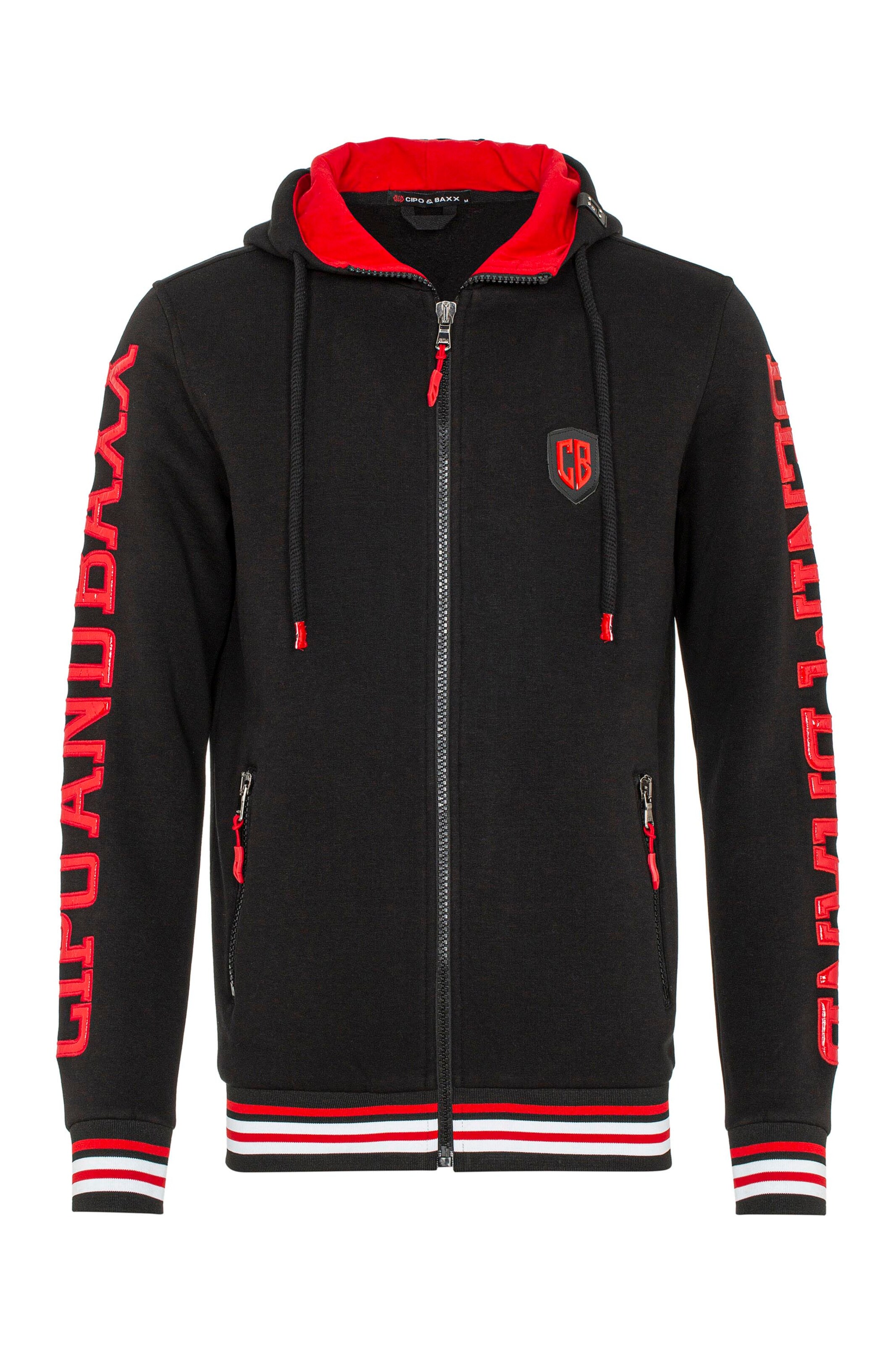 Männer Sweat CIPO & BAXX Sweatjacke in Schwarz - CC62190 Männer Sweat CIPO & BAXX Sweatjacke in Schwarz - CC62190