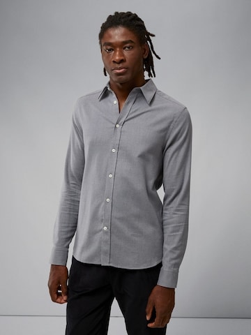 J.Lindeberg Slim fit Button Up Shirt in Grey: front