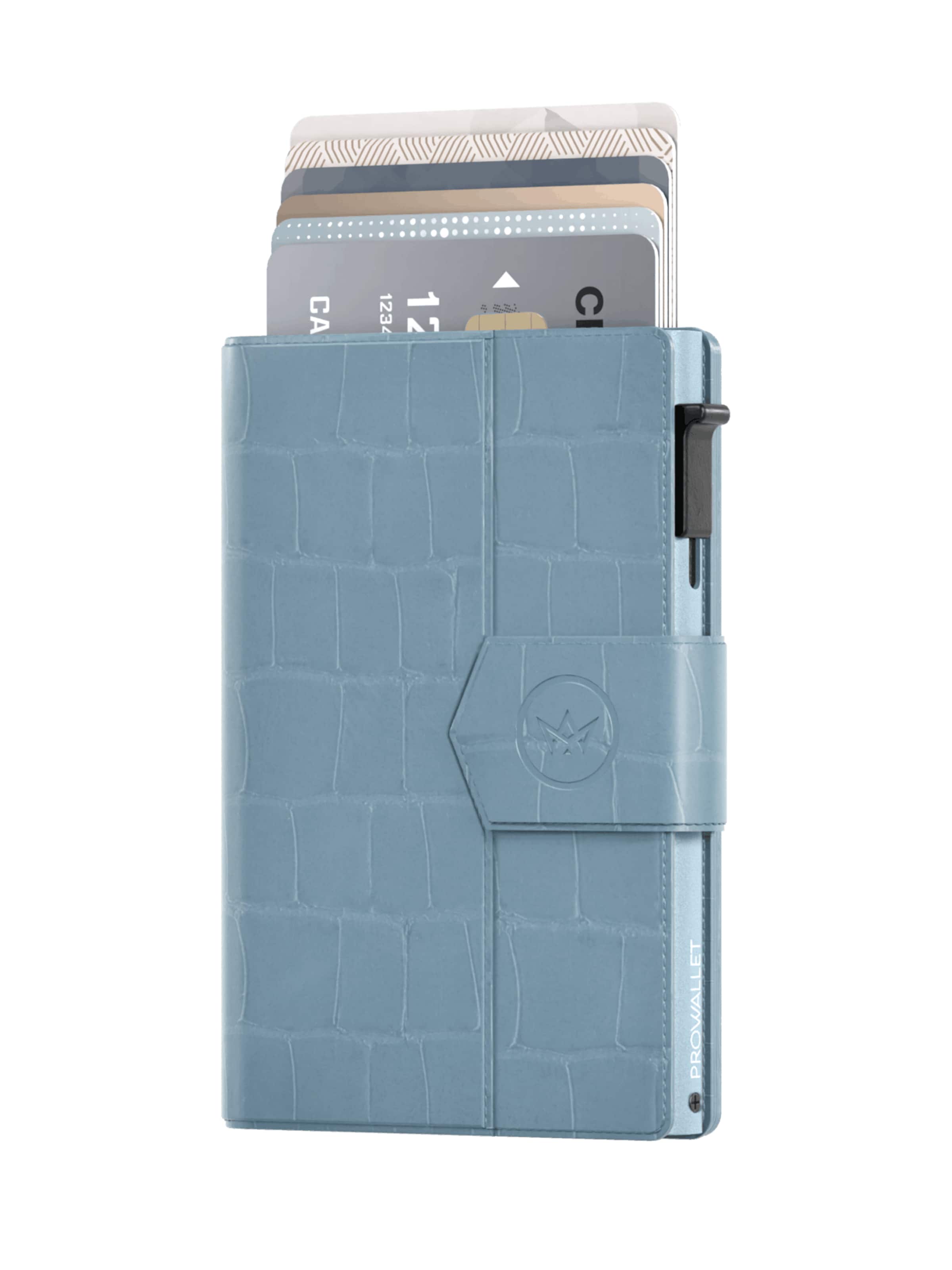 Porte-monnaies 'Pasjeshouder Plus Croco' Prowallet en bleu : devant