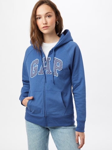 GAP Sweat jacket 'NOVELTY' in Blue: front