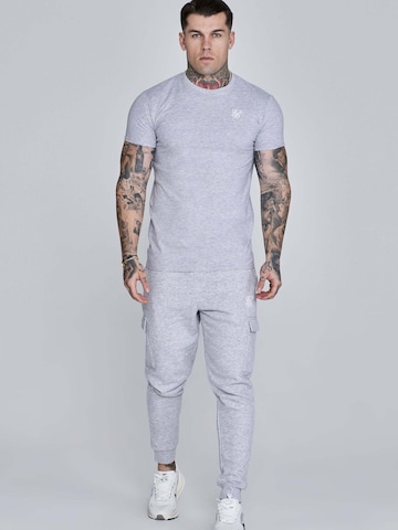 SikSilk Slim fit Workout Pants 'Essentials Cargo Joggers' in Grey